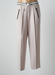 Pantalon droit tissage crêpe taille haute beige MARC AUREL femme