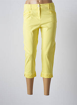 Pantacourt stretch taille normale jaune PAUSE CAFE femme
