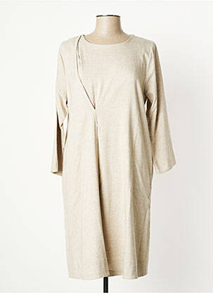 Robe mi-longue manches longues manches longues beige HUMILITY femme