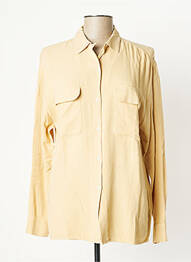 Chemisier tissage popeline manches longues beige LEÏ-1984 femme
