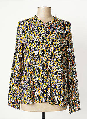 Chemisier imprimé fleurs manches longues noir MAE MAHE femme