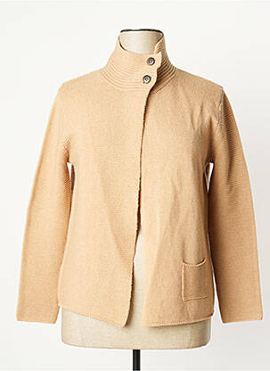 Gilet manches longues resserrée sur le bas beige QUILISIA femme