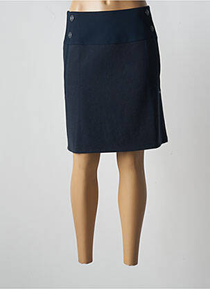 Jupe mi-longue coupe droite bleu MAE MAHE femme