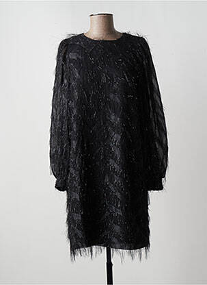 Robe mi-longue manches longues manches longues noir SUMMUM femme