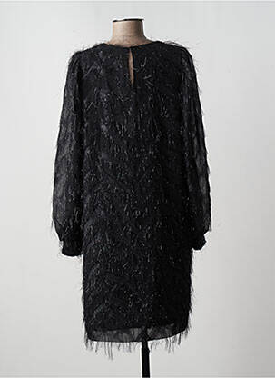 Robe mi-longue manches longues manches longues noir SUMMUM femme