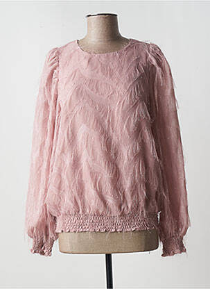 Top col rond manches longues rose SUMMUM femme