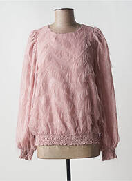 Top col rond manches longues rose SUMMUM femme