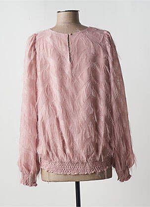 Top col rond manches longues rose SUMMUM femme