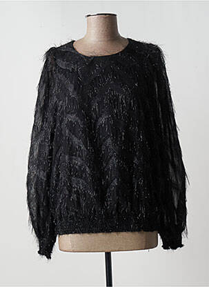 Top col rond manches longues noir SUMMUM femme