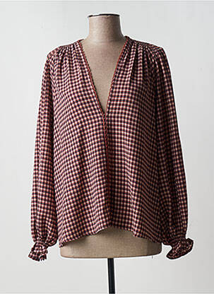 Blouse manches longues manches longues marron JANE WOOD femme