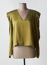 Top col v manches longues vert KARMA KOMA femme