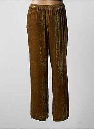 Pantalon droit taille élastique taille normale vert V.DE.VINSTER femme