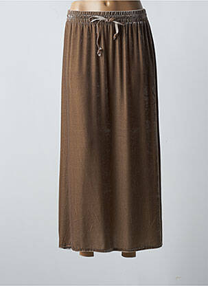 Jupe longue coupe évasée marron LAUREN VIDAL femme