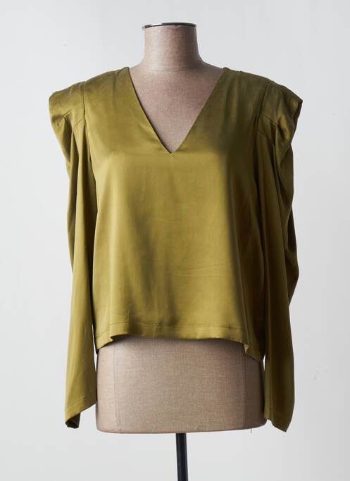 Top col v manches longues vert KARMA KOMA femme
