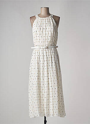 Robe longue coupe évasée sans manche beige MAX MARA femme