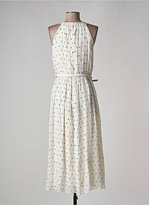 Robe longue coupe évasée sans manche beige MAX MARA femme