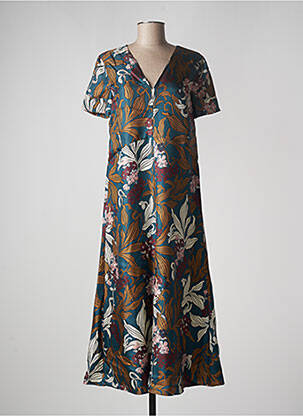 Robe longue manches courtes manches courtes bleu MAX MARA femme