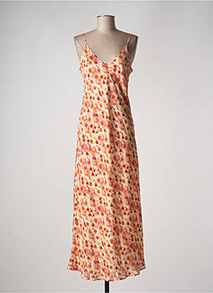 Robe longue imprimé fantaisie fines bretelles orange MAX MARA femme