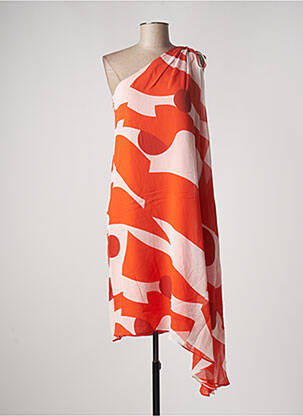 Robe mi-longue imprimé fantaisie sans manche orange MAX MARA femme