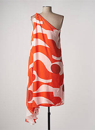 Robe mi-longue imprimé fantaisie sans manche orange MAX MARA femme