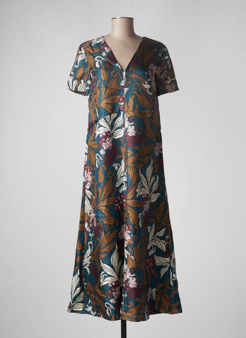 Robe longue manches courtes manches courtes bleu MAX MARA femme