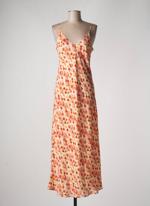 Robe longue imprimé fantaisie fines bretelles orange MAX MARA femme