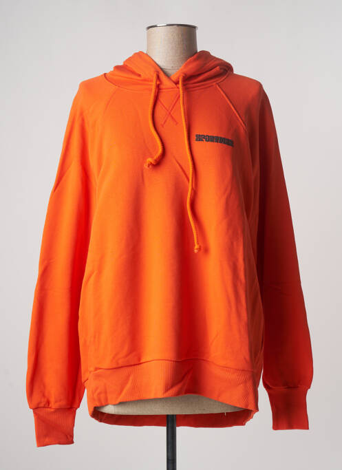 Sweat-shirt à capuche col v manches longues orange SPORTMAX femme