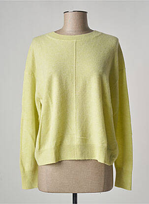 Pull resserrée sur le bas manches longues vert REPEAT femme