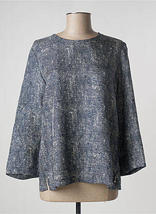 Blouse imprimé fantaisie manches longues bleu MAX MARA femme