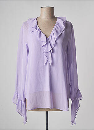 Blouse légère et transparente manches longues violet MAX MARA femme