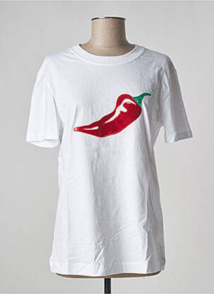 T-shirt coupe droite manches courtes blanc SPORTMAX femme