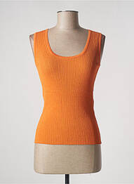 Pull coupe cintrée sans manche orange MAX MARA femme