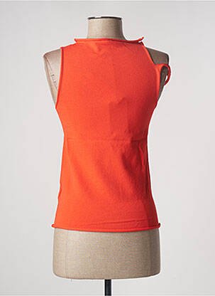 Pull coupe cintrée sans manche orange PIER ANTONIO GASPARI femme