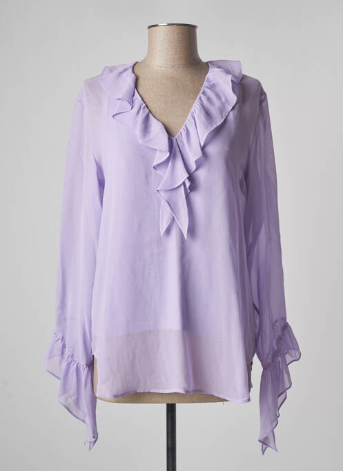 Blouse légère et transparente manches longues violet MAX MARA femme