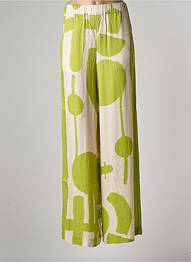 Pantalon large coupe fluide taille haute vert PIER ANTONIO GASPARI femme