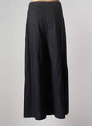 Pantalon large tissage popeline taille haute noir PIER ANTONIO GASPARI femme