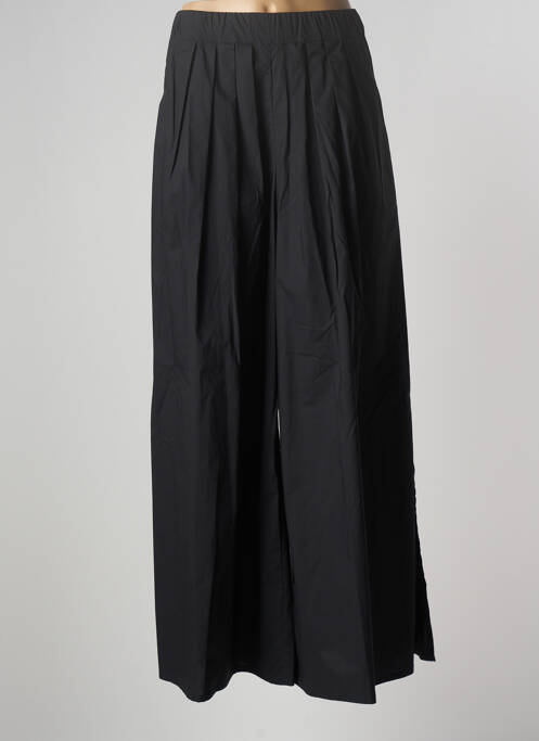 Pantalon large tissage popeline taille haute noir PIER ANTONIO GASPARI femme