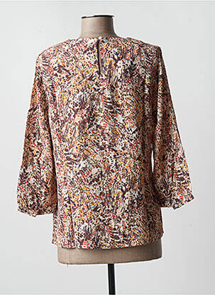 Blouse imprimé fantaisie manches 3/4 marron JULIE GUERLANDE femme