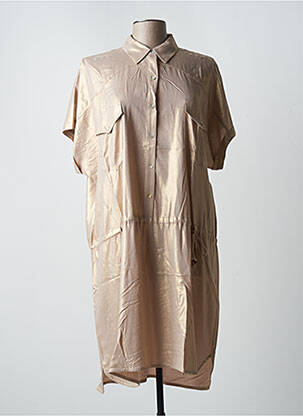 Robe mi-longue manches courtes manches courtes beige EVA KAYAN femme