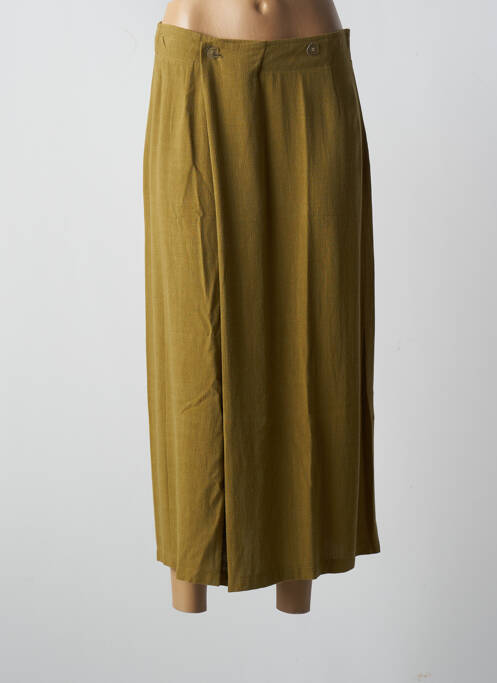 Jupe longue fermeture zip latéral vert LO! LES FILLES femme