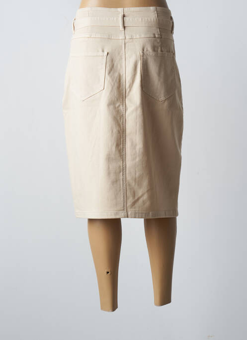 Jupe mi-longue taille haute beige JULIE GUERLANDE femme