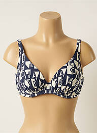 Haut de maillot de bain stretch haut soutien-gorge emboitant bleu CHANTELLE femme