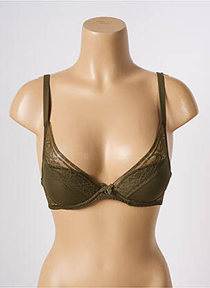 Soutien-gorge effet matière satinée haut soutien-gorge avec mousse de rembourrage amovible vert CHANTELLE femme