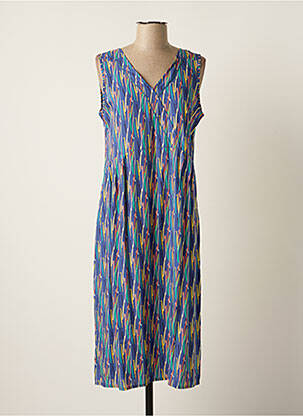 Robe mi-longue sans manche sans manche bleu THALASSA femme