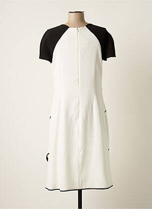 Robe mi-longue tissage crêpe manches courtes beige MERI & ESCA femme