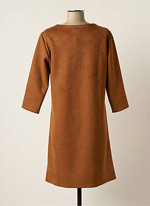 Robe courte manches 3/4 manches 3/4 marron THALASSA femme