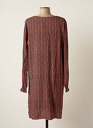 Robe mi-longue coupe fluide manches longues rose THALASSA femme