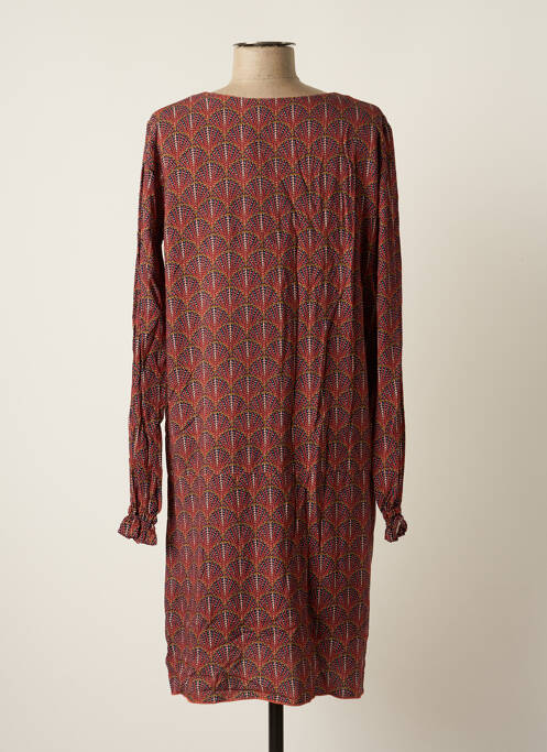 Robe mi-longue coupe fluide manches longues rose THALASSA femme