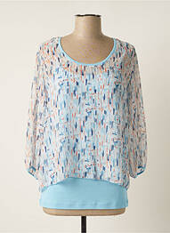 Top imprimé fantaisie manches 3/4 bleu THALASSA femme