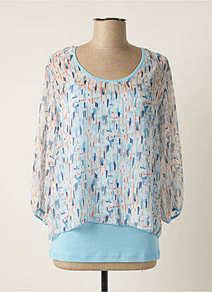 Top imprimé fantaisie manches 3/4 bleu THALASSA femme